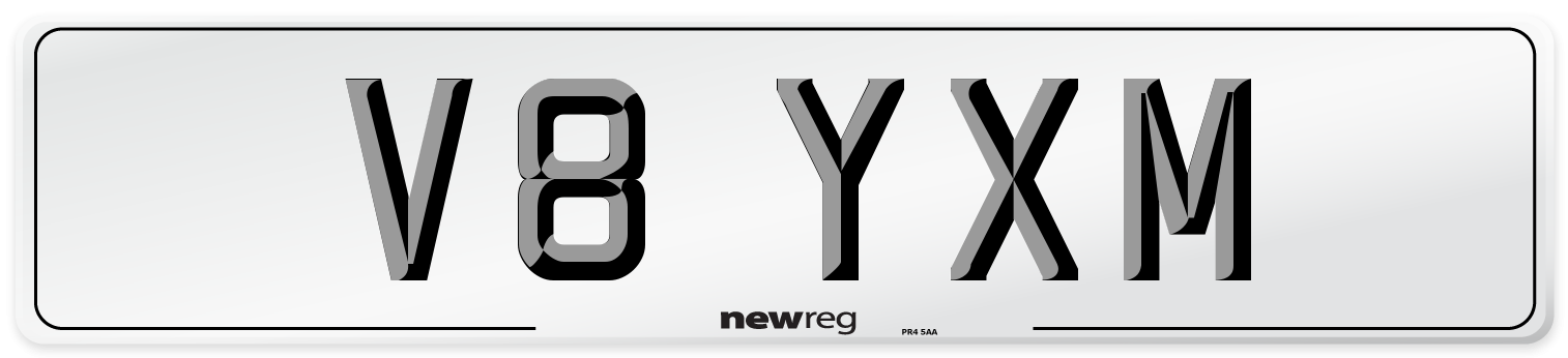 V8 YXM Number Plate from New Reg